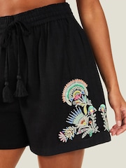 Accessorize Black Embroidered Shorts - Image 3 of 4