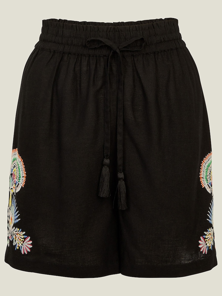 Accessorize Black Embroidered Shorts - Image 4 of 4