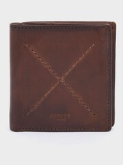 OSPREY LONDON The X Stitch Leather RFID ID Cardholder Brown Wallet - Image 3 of 6