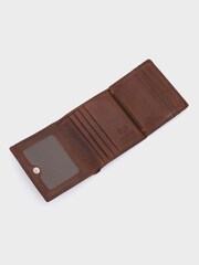 OSPREY LONDON The X Stitch Leather RFID ID Cardholder Brown Wallet - Image 4 of 6