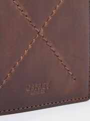 OSPREY LONDON The X Stitch Leather RFID ID Cardholder Brown Wallet - Image 6 of 6