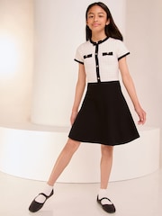 Lipsy Black/ White 2-in-1 Knitted Dress (3-16yrs) - Image 3 of 4