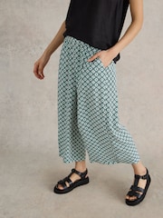White Stuff Blue Lisette Crinkle Culottes - Image 1 of 7