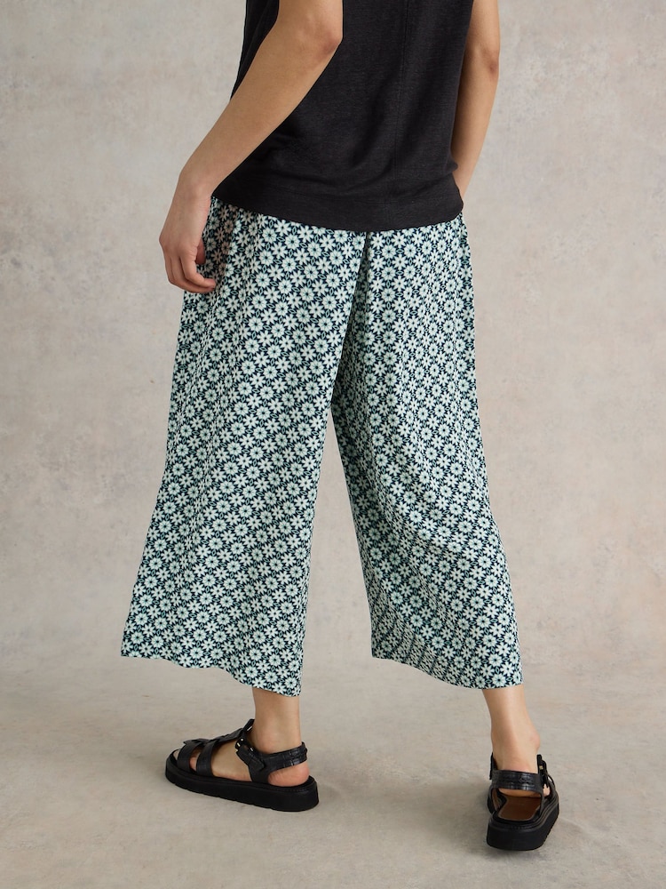 White Stuff Blue Lisette Crinkle Culottes - Image 2 of 7