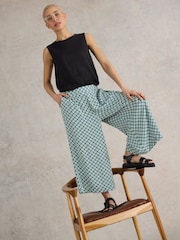 White Stuff Blue Lisette Crinkle Culottes - Image 3 of 7