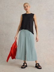 White Stuff Blue Lisette Crinkle Culottes - Image 4 of 7