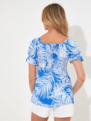 Joe Browns Blue Gypsy Style Tropical Leaf Printed Top - Image 3 of 5