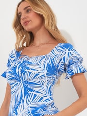 Joe Browns Blue Gypsy Style Tropical Leaf Printed Top - Image 4 of 5
