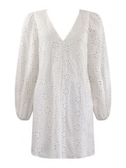 Ro&Zo Cream 100% Cotton Broderie V-Neck Swing Dress - Image 5 of 5