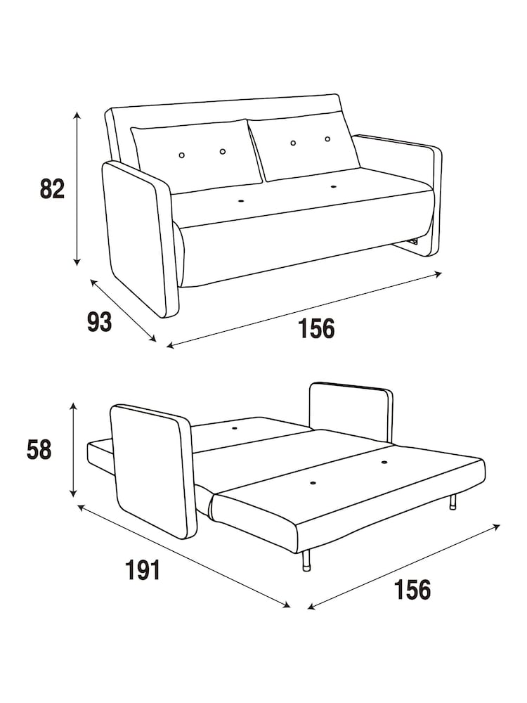 MADE.COM Caramel Pax Boucle Haru 2 Seater Sofa Bed - Image 4 of 4