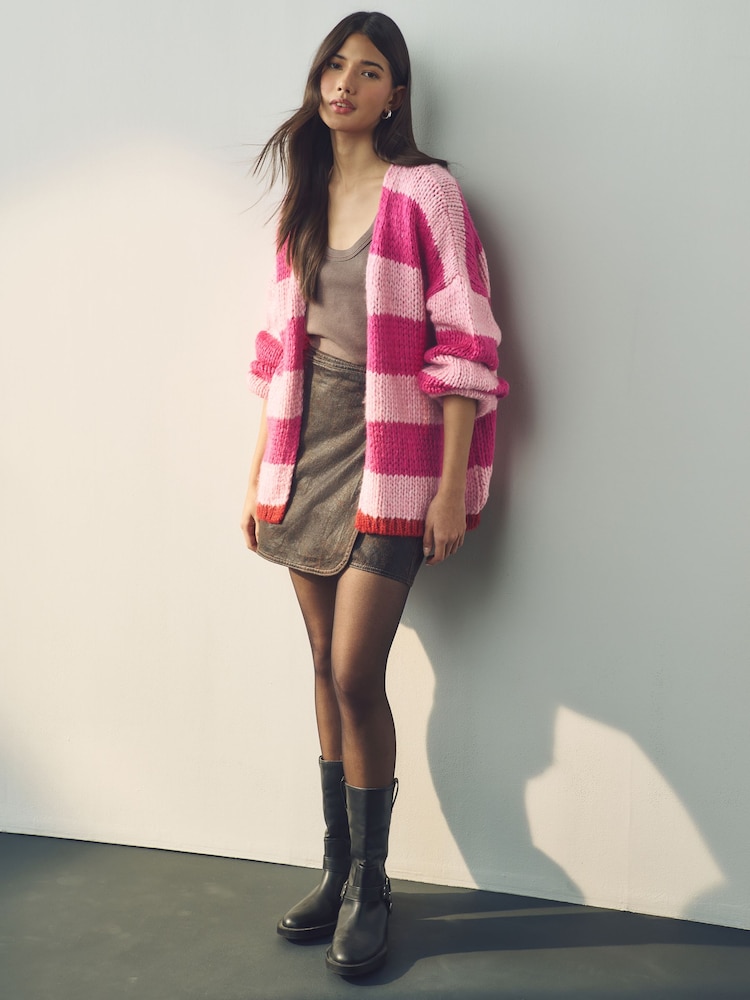 Pink Stripe Soft Touch Cardigan - Image 2 of 7