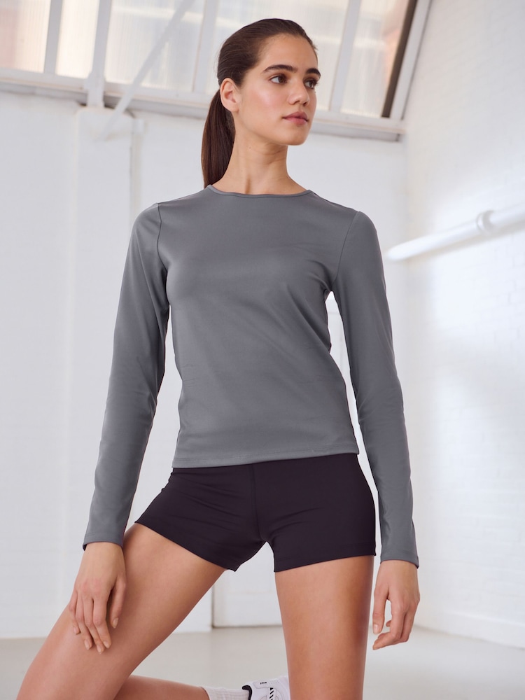 Charcoal Grey Active Long Sleeve Top - Image 1 of 7
