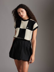 Fred Perry Textured Chequerboard Tank Jumper - Image 1 of 6