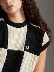Fred Perry Textured Chequerboard Tank Jumper - Image 4 of 6