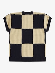 Fred Perry Textured Chequerboard Tank Jumper - Image 6 of 6