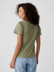 Gap Green Cotton Flutter Short Sleeve T-Shirt - Image 2 of 5