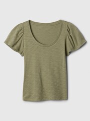 Gap Green Cotton Flutter Short Sleeve T-Shirt - Image 5 of 5