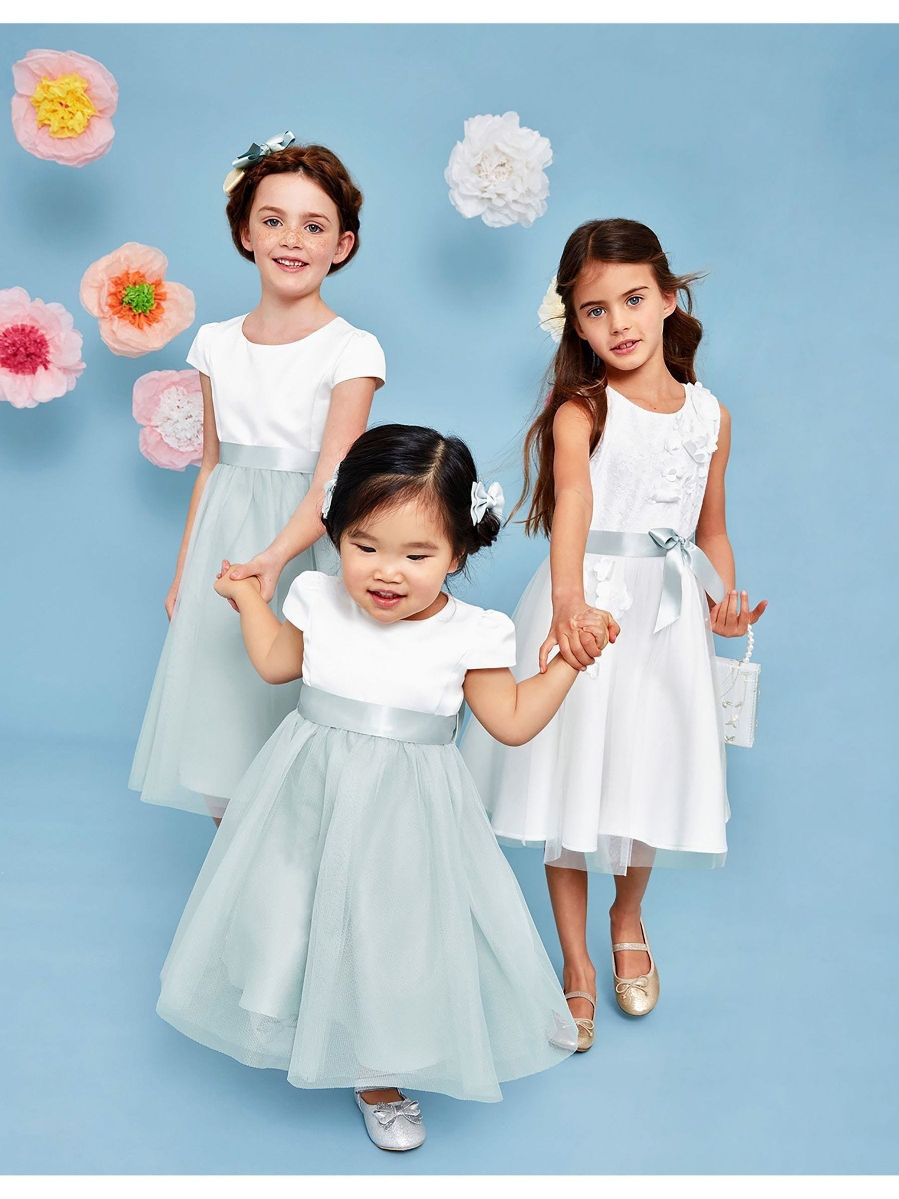 Buy Monsoon Grey White Tulle Baby Flower Girl Dress from the Next UK online shop