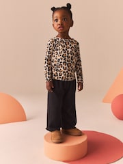 Animal Leopard Print T-Shirt Cotton Rich Long Sleeve Rib T-Shirt (3mths-7yrs) - Image 2 of 8