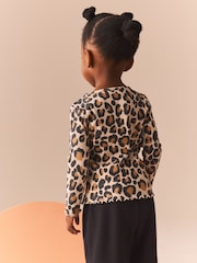 Animal Leopard Print T-Shirt Cotton Rich Long Sleeve Rib T-Shirt (3mths-7yrs) - Image 3 of 8