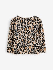 Animal Leopard Print T-Shirt Cotton Rich Long Sleeve Rib T-Shirt (3mths-7yrs) - Image 7 of 8