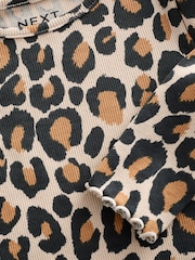 Animal Leopard Print T-Shirt Cotton Rich Long Sleeve Rib T-Shirt (3mths-7yrs) - Image 8 of 8