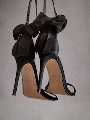 Black Tabitha Simmons Lauren Leather Bow Back Sandals - Image 10 of 13