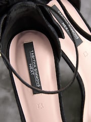 Black Tabitha Simmons Lauren Leather Bow Back Sandals - Image 13 of 13