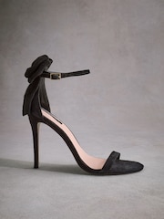 Black Tabitha Simmons Lauren Leather Bow Back Sandals - Image 6 of 13