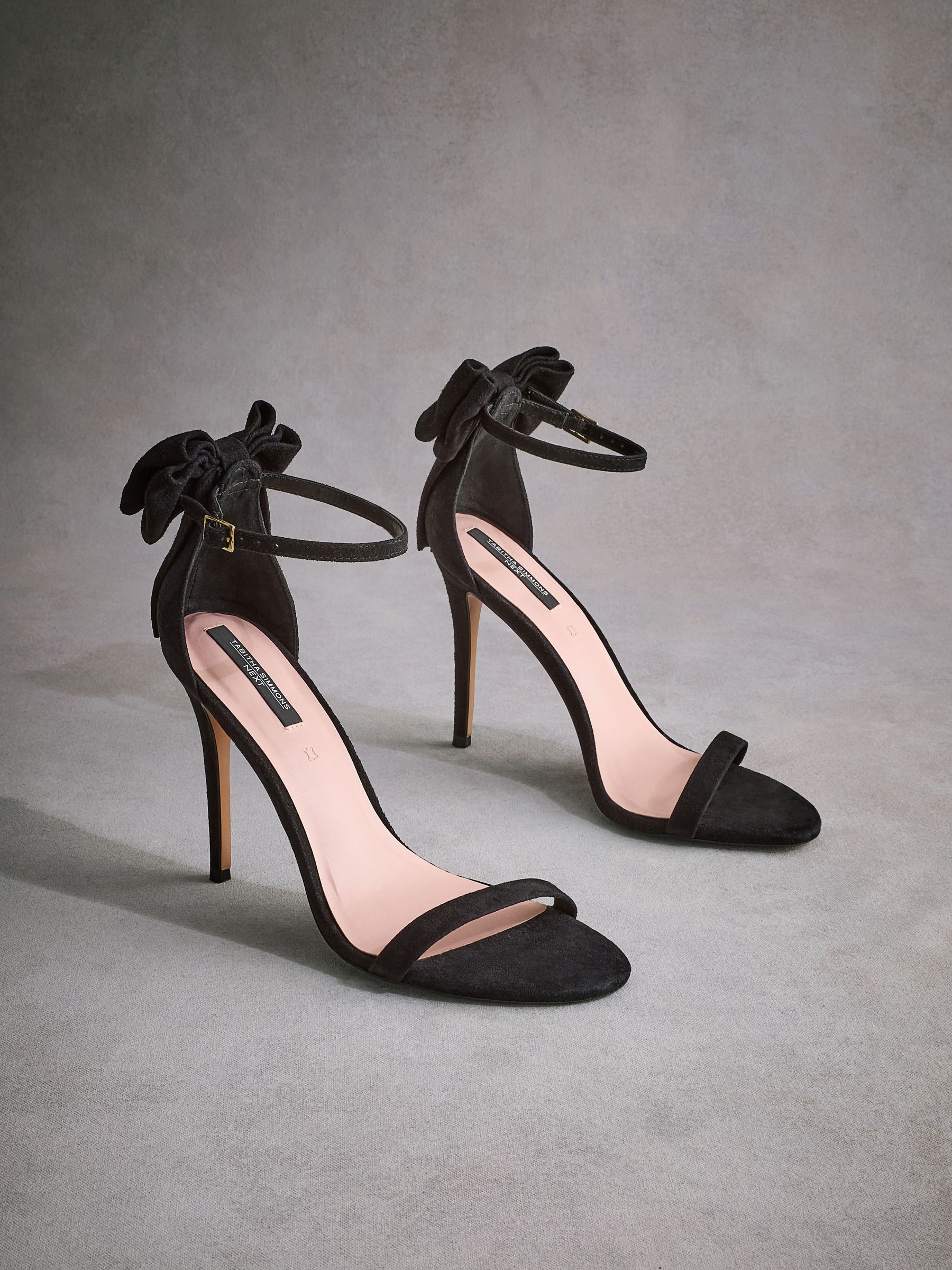 Black Tabitha Simmons Lauren Leather Bow Back Sandals