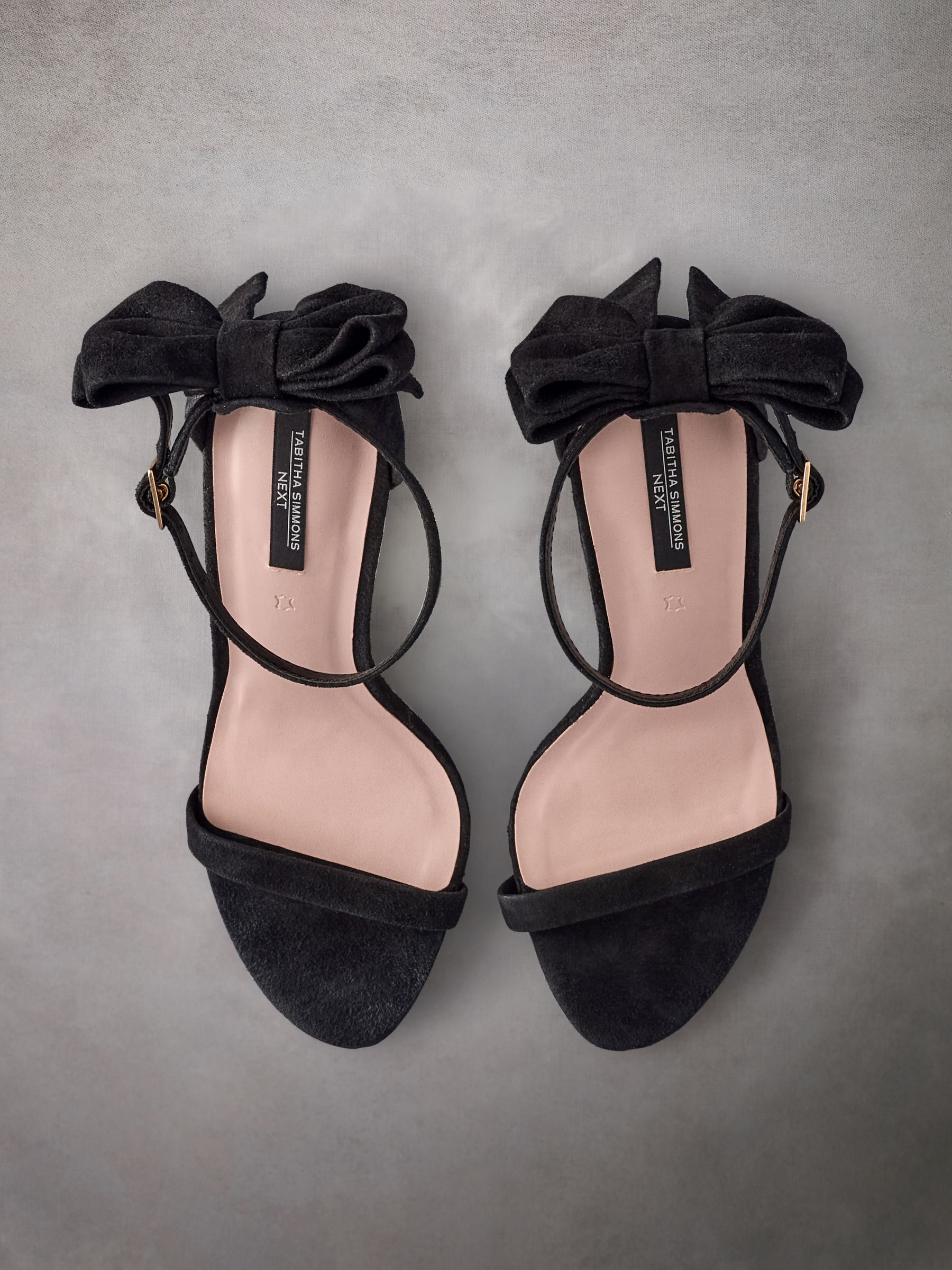 Black Tabitha Simmons Lauren Leather Bow Back Sandals
