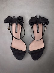 Black Tabitha Simmons Lauren Leather Bow Back Sandals - Image 9 of 13