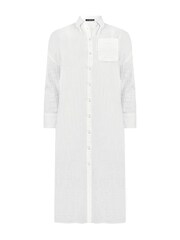 Live Unlimited White Curve 100% Cotton Textured Maxi Shirt - Image 6 of 6
