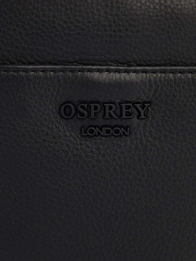 OSPREY LONDON The Onyx Small Leather Black Messenger - Image 6 of 6