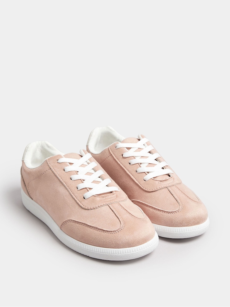 Yours Curve Pink Retro Trainers In Extra Wide EEE Fit - Image 2 of 5