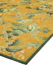 Laurence Llewelyn-Bowen Yellow Cotswold Fantasia Washable Flat Weave Rug - Image 5 of 6