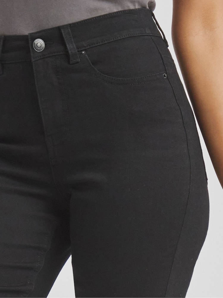 Simply Be Black 24/7 Denim Knee Shorts - Image 4 of 4