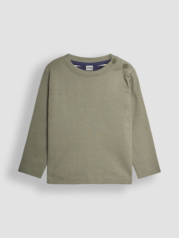 Зеленый хаки - JoJo Maman Bébé Plain Top - Изображение 1 из 2