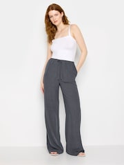 Long Tall Sally Grey Linen Tie Waist Trousers - Image 2 of 4