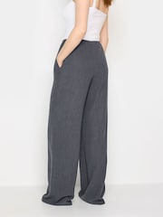 Long Tall Sally Grey Linen Tie Waist Trousers - Image 3 of 4
