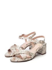 Moda in Pelle Lotsie Cross Over Block Two Part Sandals - Image 2 of 4