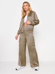 PixieGirl Petite Brown Satin Bomber Jacket - Image 2 of 4
