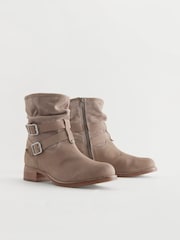 Mink Brown Standard/Wide Fit Forever Comfort® Leather Slouch Ankle Boots - Image 3 of 8