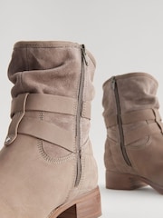 Mink Brown Standard/Wide Fit Forever Comfort® Leather Slouch Ankle Boots - Image 5 of 8