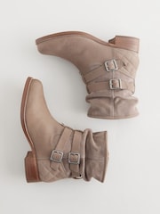 Mink Brown Standard/Wide Fit Forever Comfort® Leather Slouch Ankle Boots - Image 6 of 8