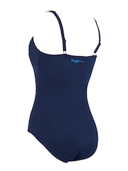 Zoggs Blue Ruched Front Swimsuit With Foam Cup Support And Adjustable Straps - Image 6 of 6