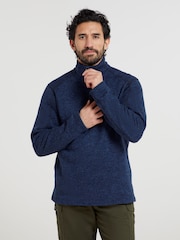 Mountain Warehouse Blue Mens Idris Quarter Zip Fleece - Image 1 of 5