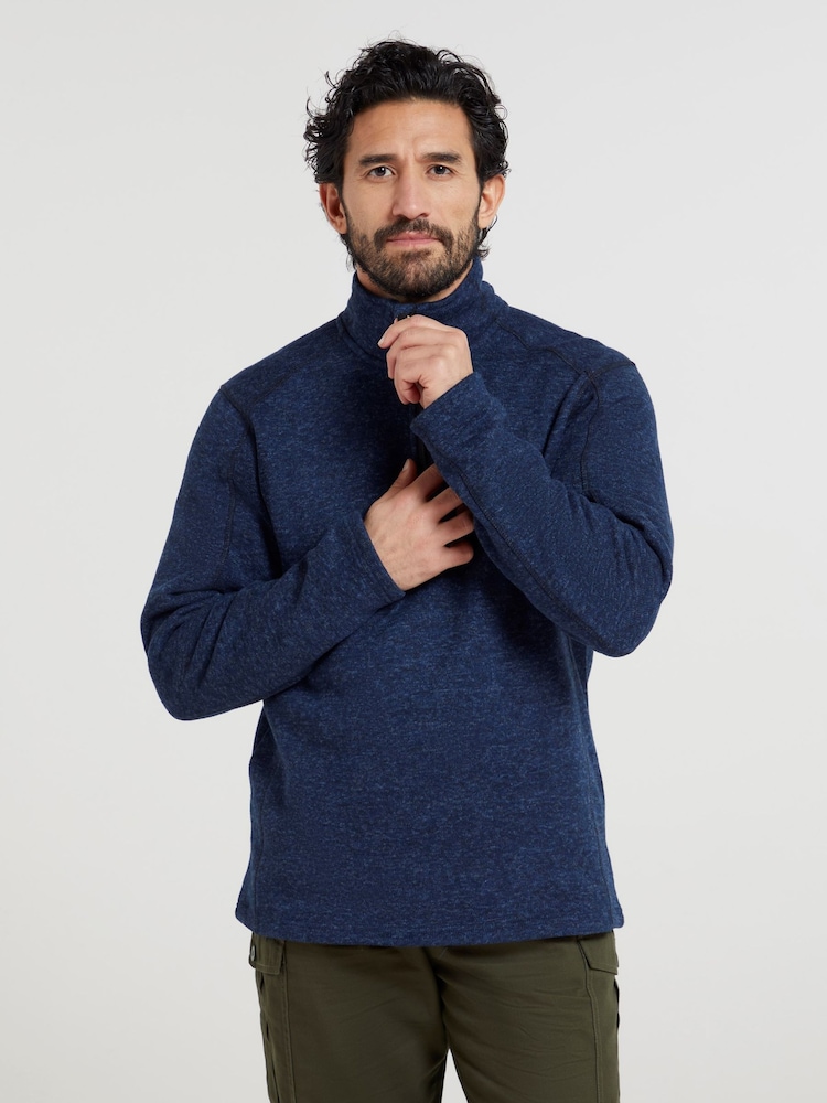 Mountain Warehouse Blue Mens Idris Quarter Zip Fleece - Image 1 of 5