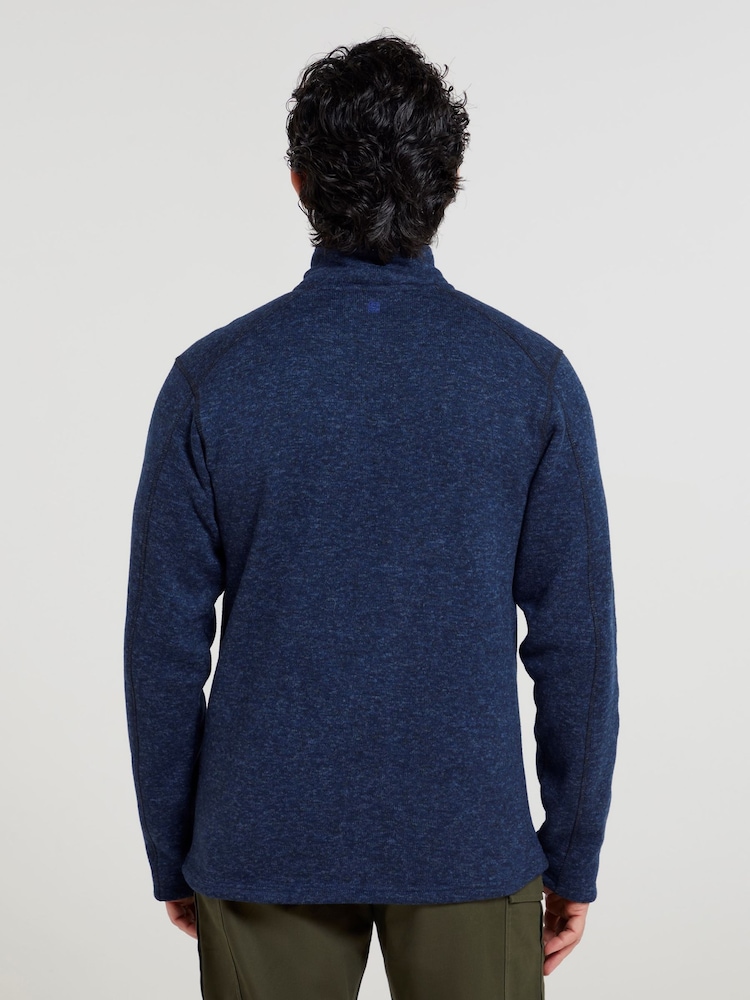 Mountain Warehouse Blue Mens Idris Quarter Zip Fleece - Image 2 of 5