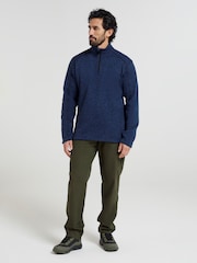 Mountain Warehouse Blue Mens Idris Quarter Zip Fleece - Image 3 of 5